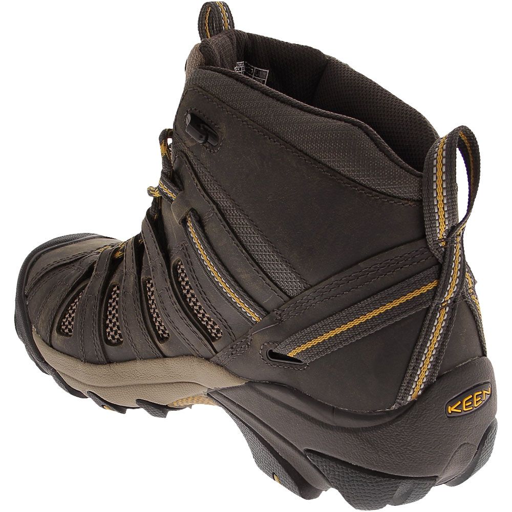 KEEN Voyageur Mid Height Hiking Boots - Mens Raven Tawny Olive Back View