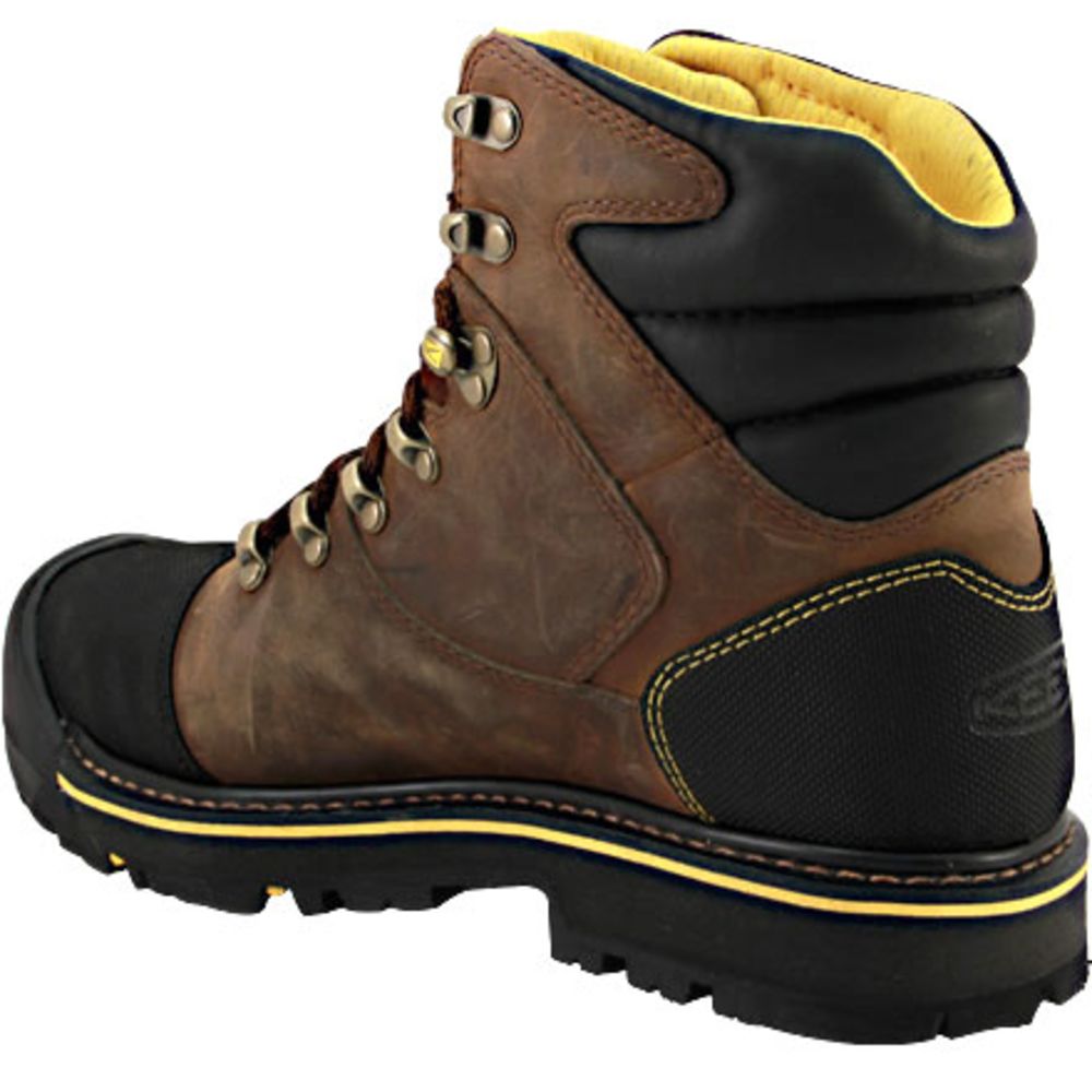 KEEN Utility Milwaukee Steel Toe WP Work Boots - Mens Dark Earth Back View