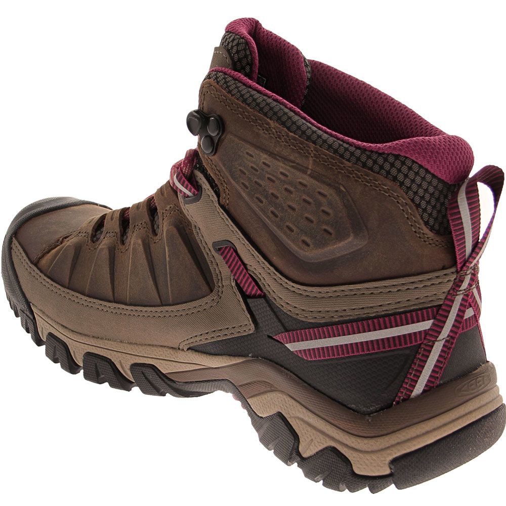 KEEN Targhee 3 Mid Waterproof Womens Hiking Boots Weiss Boysenberry Back View