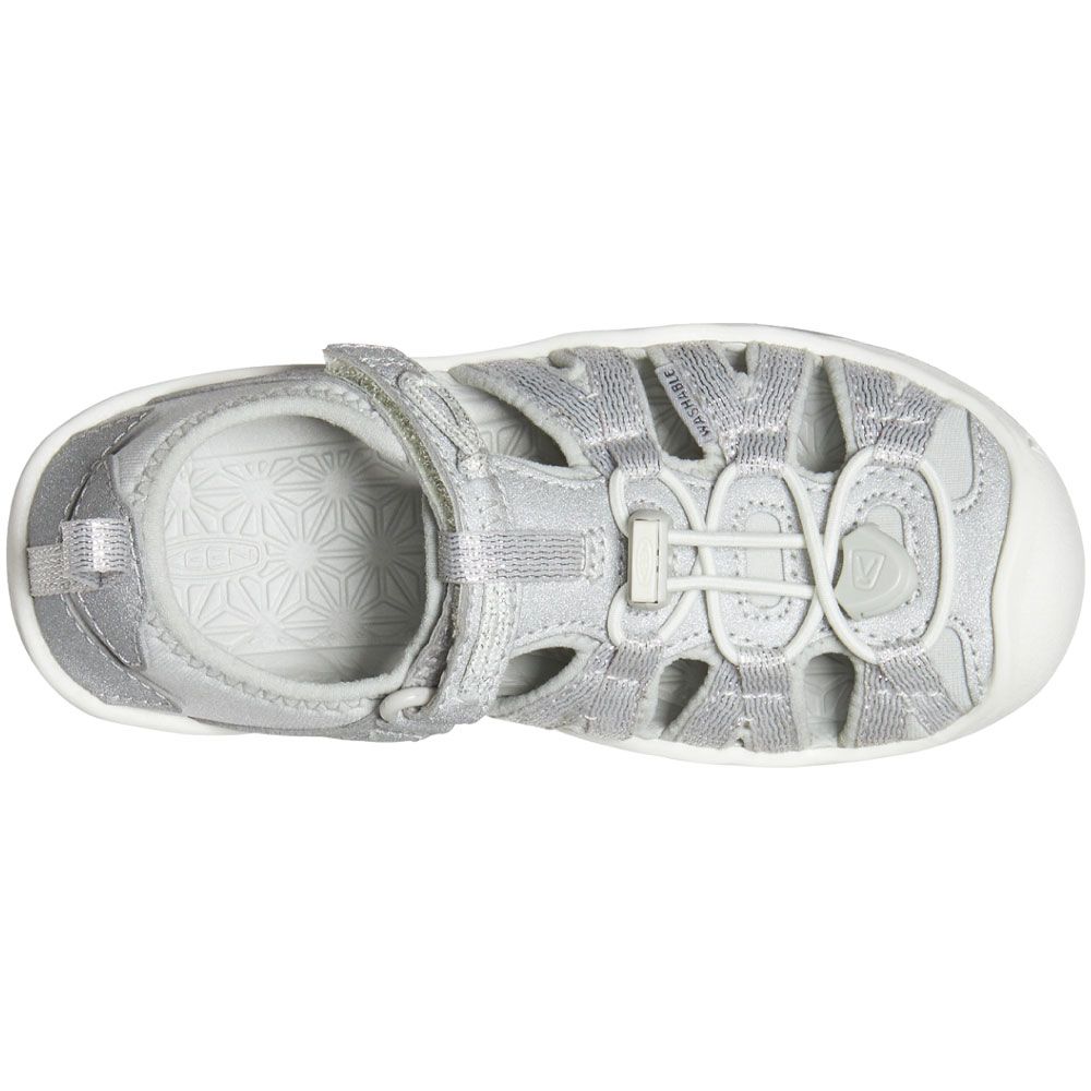 KEEN Moxie Little Kids Girls Outdoor Sandals Silver Back View