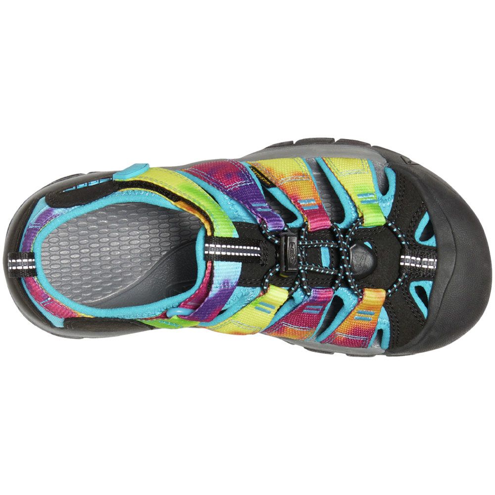 KEEN Newport H2 Big Kids Girls Sandals Rainbow Tie Dye Back View