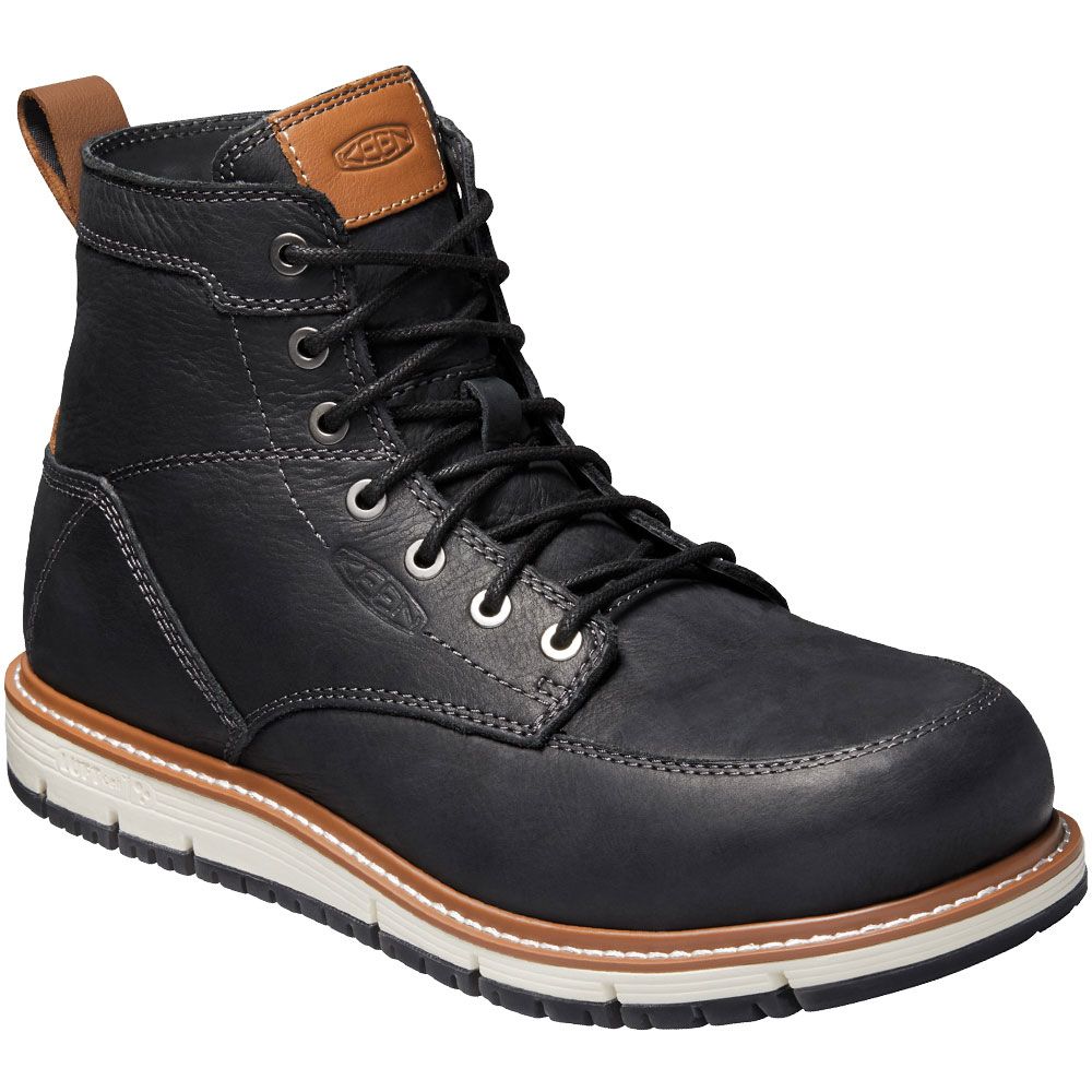 KEEN Utility SanJose Safety Toe Work Boots - Mens Black Caramel Cafe