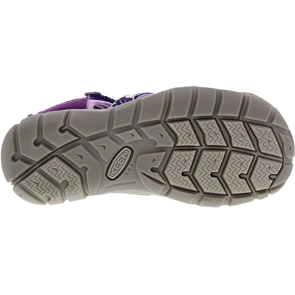 KEEN Seacamp II Cnx Little Kids Girls Outdoor Sandals Camo Purple Sole View