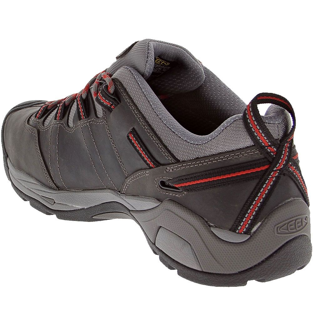 KEEN Utility Detroit Xt Low Met Safety Toe Work Boots - Mens Steel Grey Bossa Nova Back View