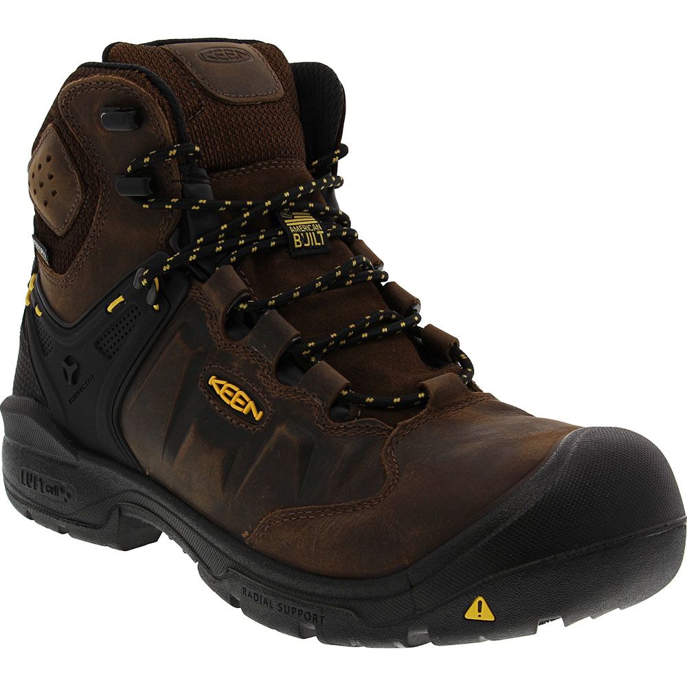 KEEN Utility Dover Mid Safety Toe Work Boots - Mens Dark Earth Black