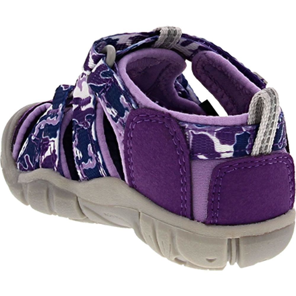 KEEN Seacamp II CNX Toddler Sandals Violet Camo Tillandsia Back View