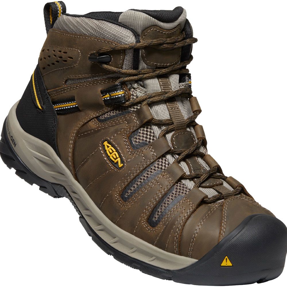 KEEN Utility Flint 2 Safety Toe Work Boots - Mens Cascade Brown Golden Rod