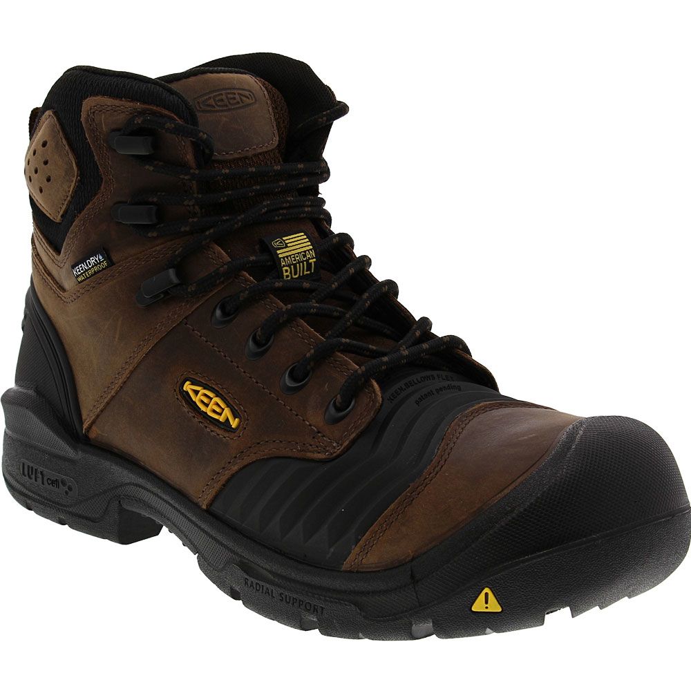 KEEN Utility Portland Composite Toe Work Boots - Mens Dark Earth Black