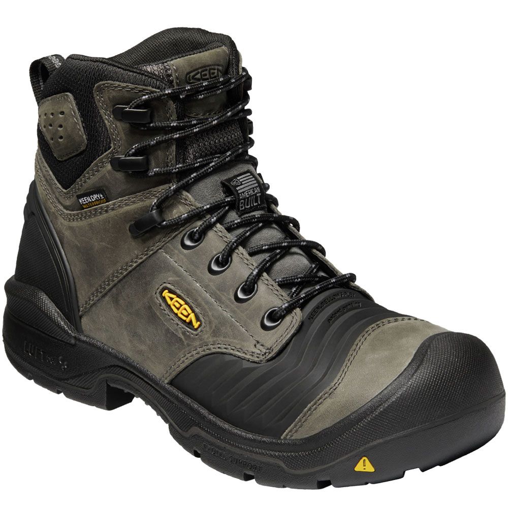 KEEN Portland 6" WP Composite Toe Mens Work Boots Magnet Black