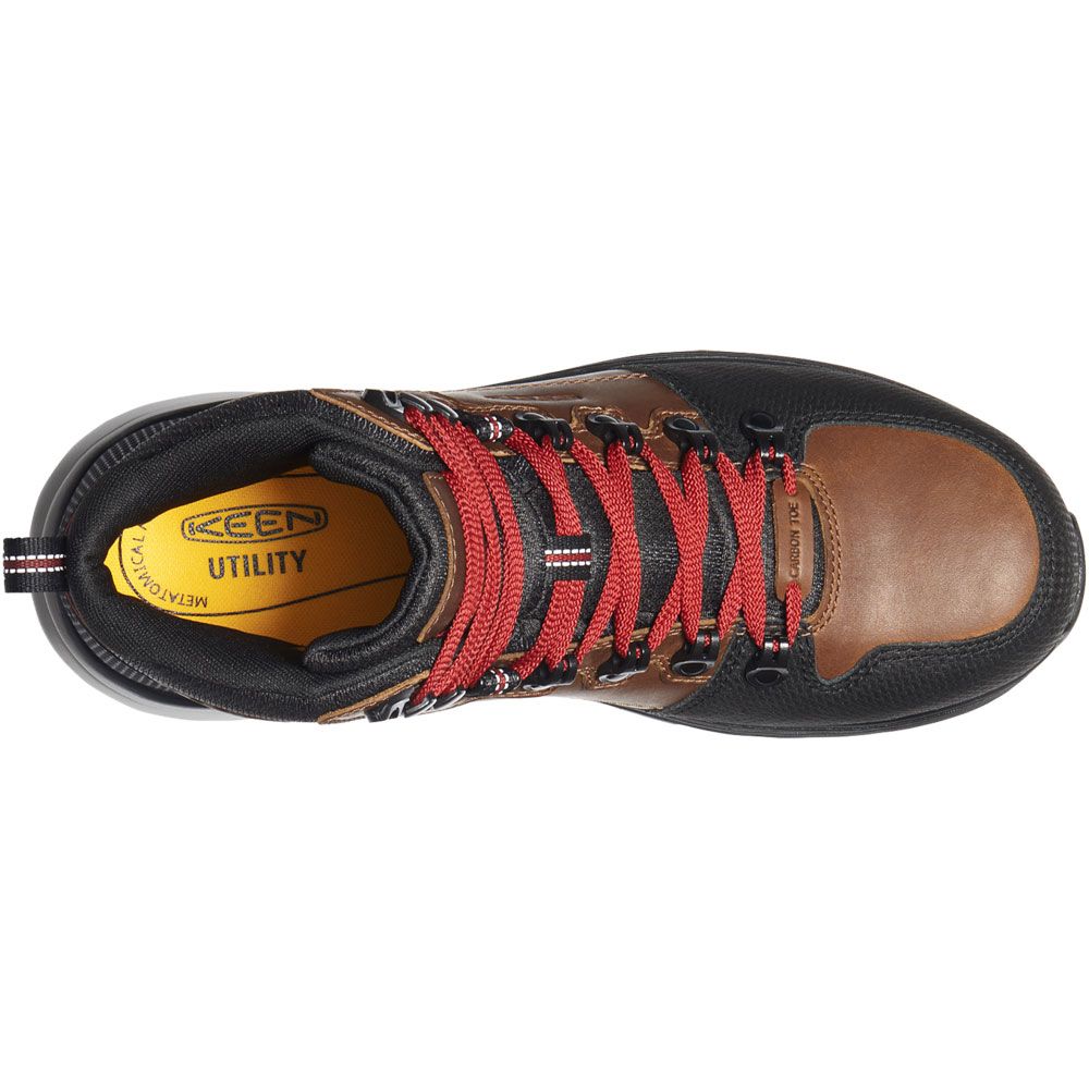 KEEN Utility Red Hook Wp Composite Toe Work Boots - Mens Tobacco Black Back View