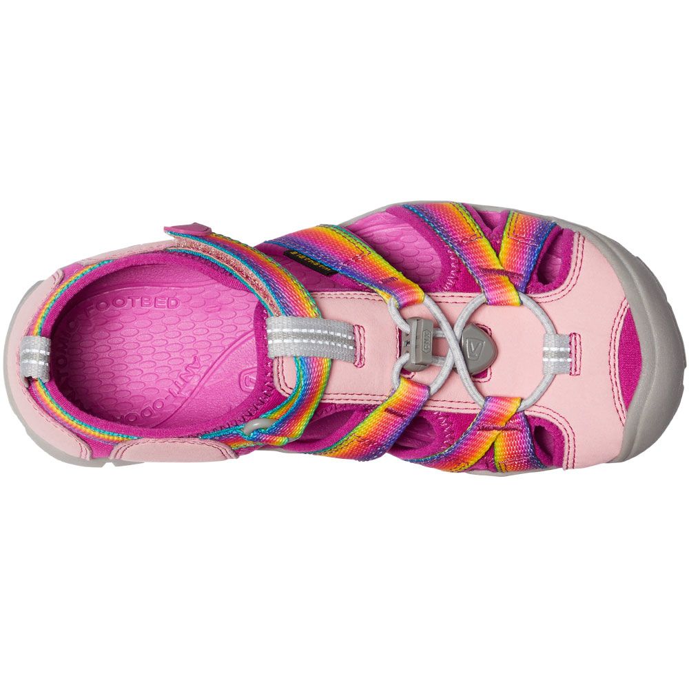 KEEN Seacamp 2 Cnx Outdoor Sandals - Little Kids Rainbow Festival Fuchsia Back View