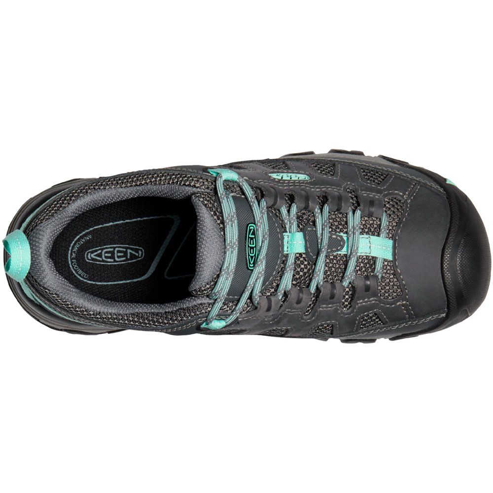 KEEN Targhee Vent Hiking Shoes - Womens Steel Grey Ocean Wave Back View