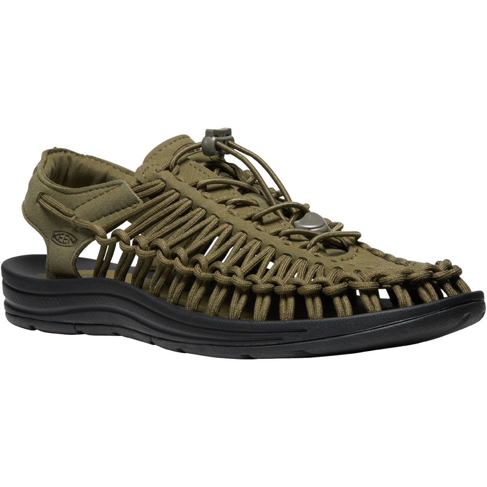 KEEN Uneek Water Sandals - Mens Dark Olive Black