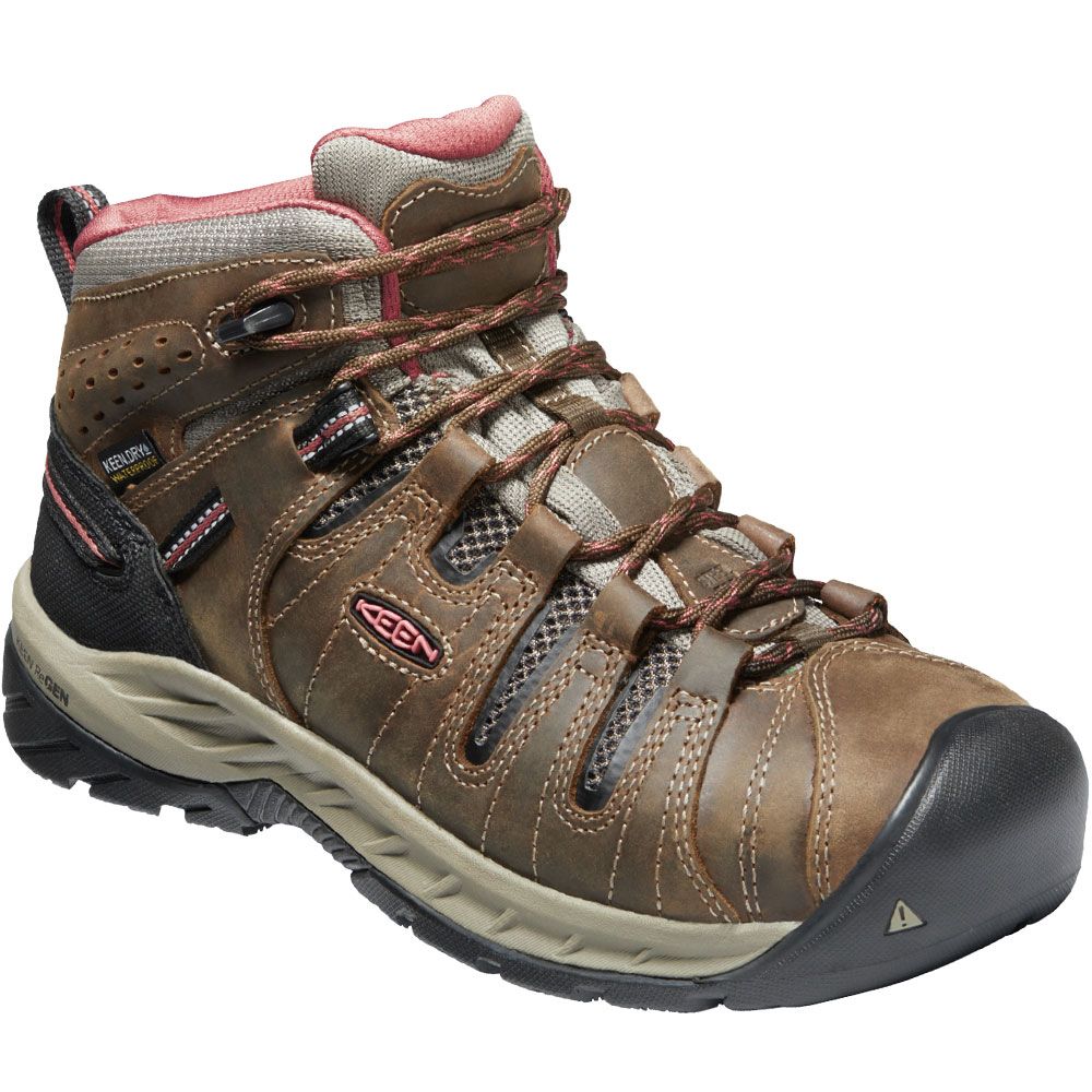 KEEN Utility Flint II Wp Non-Safety Toe Work Boots - Womens Cascade Brown Brick Dust