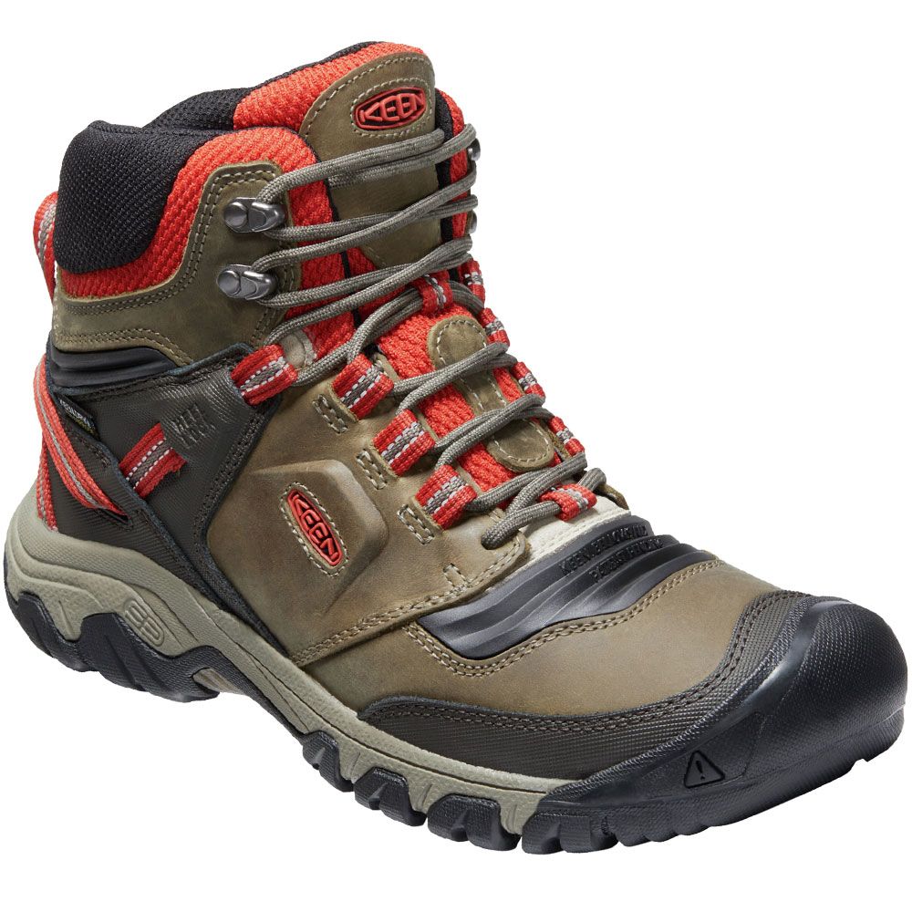 KEEN Ridge Flex Wp Boot Wi Hiking Boots - Mens Dark Olive Ketchup