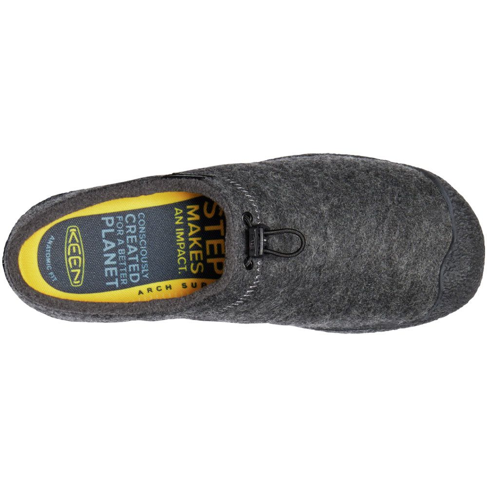 KEEN Howser 3 Slide Slippers - Mens Charcoal Grey Felt Black Back View