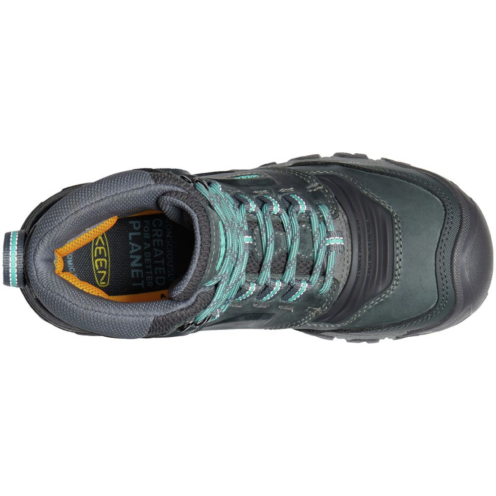 KEEN Ridge Flex Wp Boot Hiking Boots - Womens Steel Grey Porcelain Back View