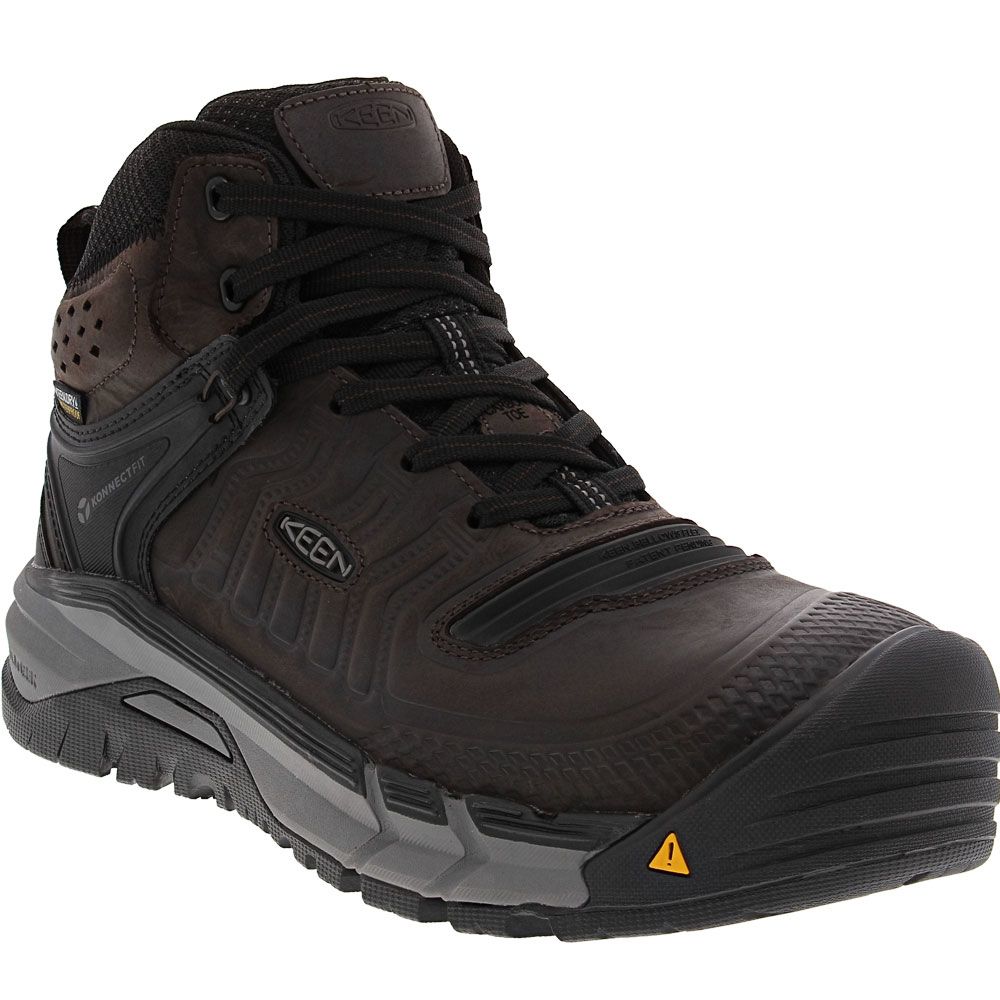 KEEN Utility Kansas City+ WP Mens Carbon Fiber Toe Work Boots Coffee Bean Black