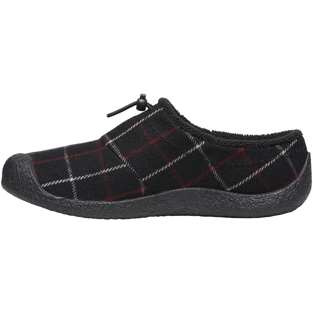 KEEN Howser 3 Slide Slip on Casual Shoes - Womens Black Plaid Back View