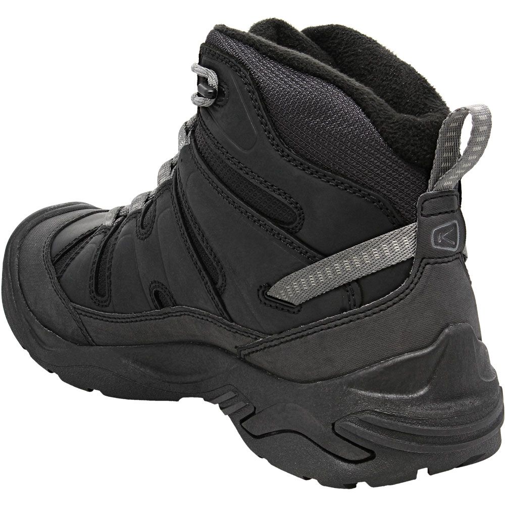 KEEN Circadia Mid Polar Winter Boots - Mens Black Steel Grey Back View