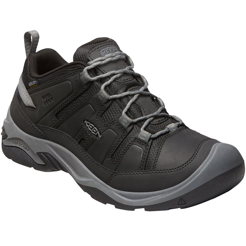 KEEN Circadia WaterProof Hiking Shoes - Mens Black Steel Grey