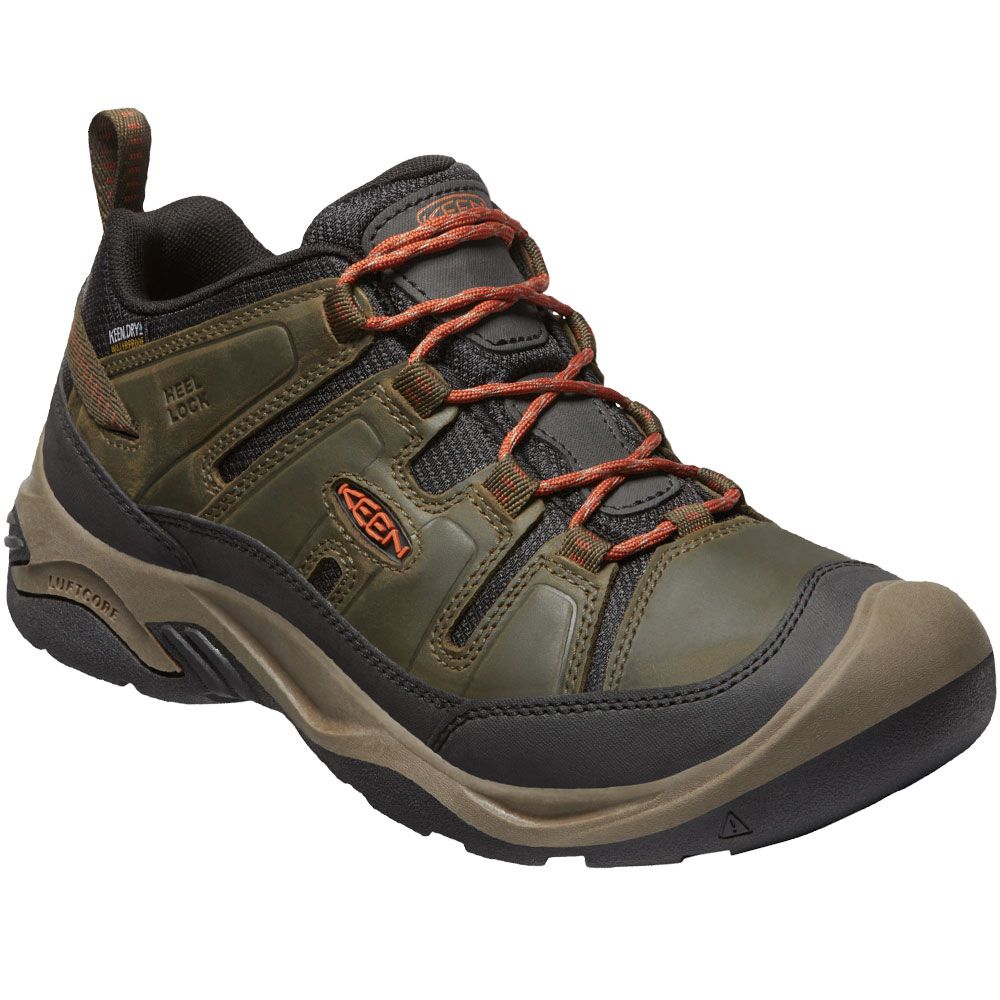 KEEN Circadia WaterProof Hiking Shoes - Mens Black Olive Potters Clay