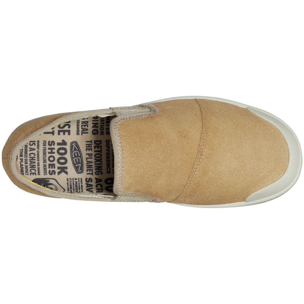 KEEN Eldon Harvest Beige Slip On Mens Casual Shoes Beige Silver Birch Back View