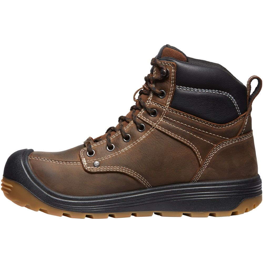 KEEN Fort Wayne Waterproof Composite Toe Work Boots - Mens Dark Earth Gum Back View