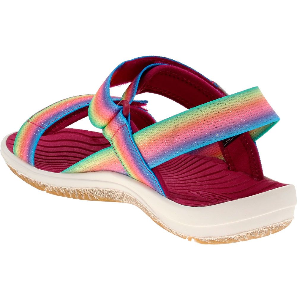 KEEN Elle Backstrap Kids Sandals Rainbow Festival Fuchsia Back View