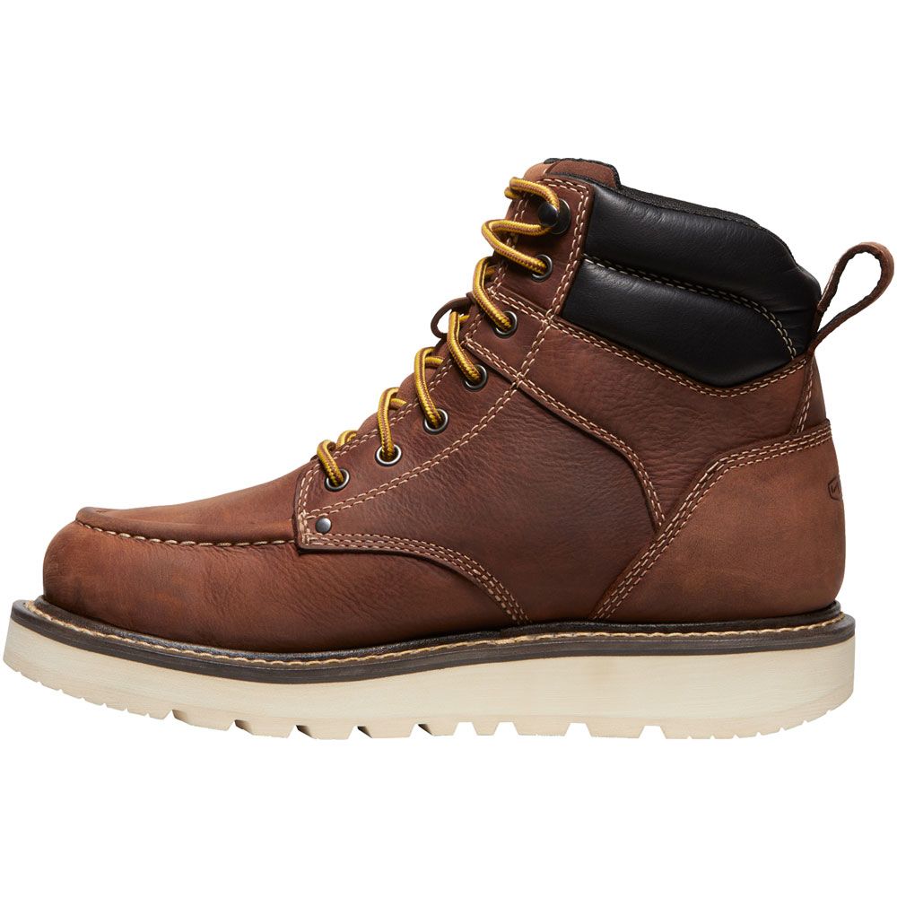 KEEN Utility Cincinnati Soft Toe Wp Non-Safety Toe Work Boots - Mens Tuscan Red Sandshell Back View