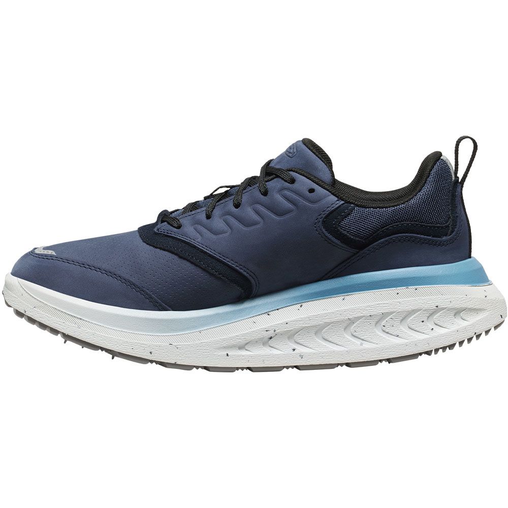 KEEN Wk400 Walkng Shoe Lthr Walking Shoes - Mens Naval Academy Blue Heaven Back View