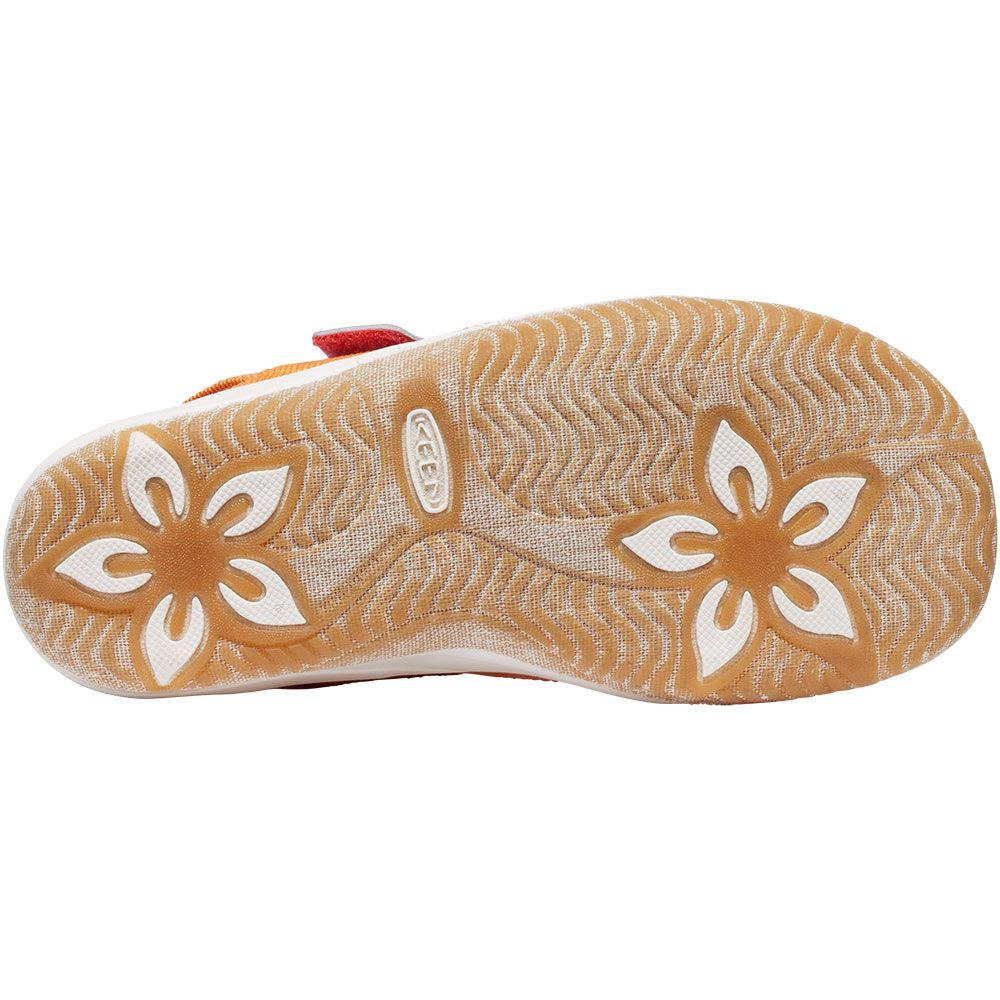 KEEN Elle Big Kids Outdoor Sandals - Boys | Girls Tangerine Cayenne Sole View