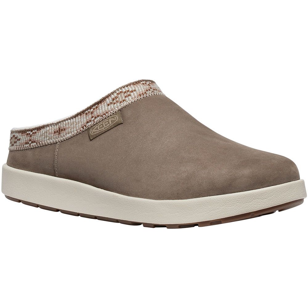 KEEN Elle Mule Suede Clogs Casual Shoes - Womens Brindle Birch