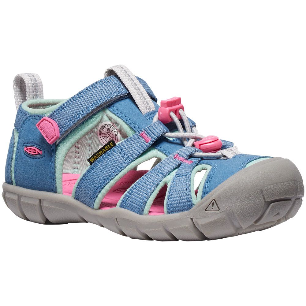 KEEN Seacamp II Cnx Outdoor Sandals - Girls Coronet Blue Hot Pink