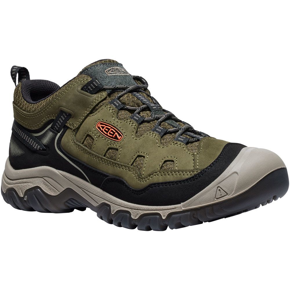 KEEN Targhee IV Vented Hiking Shoes - Mens Dark Olive Gold Flame