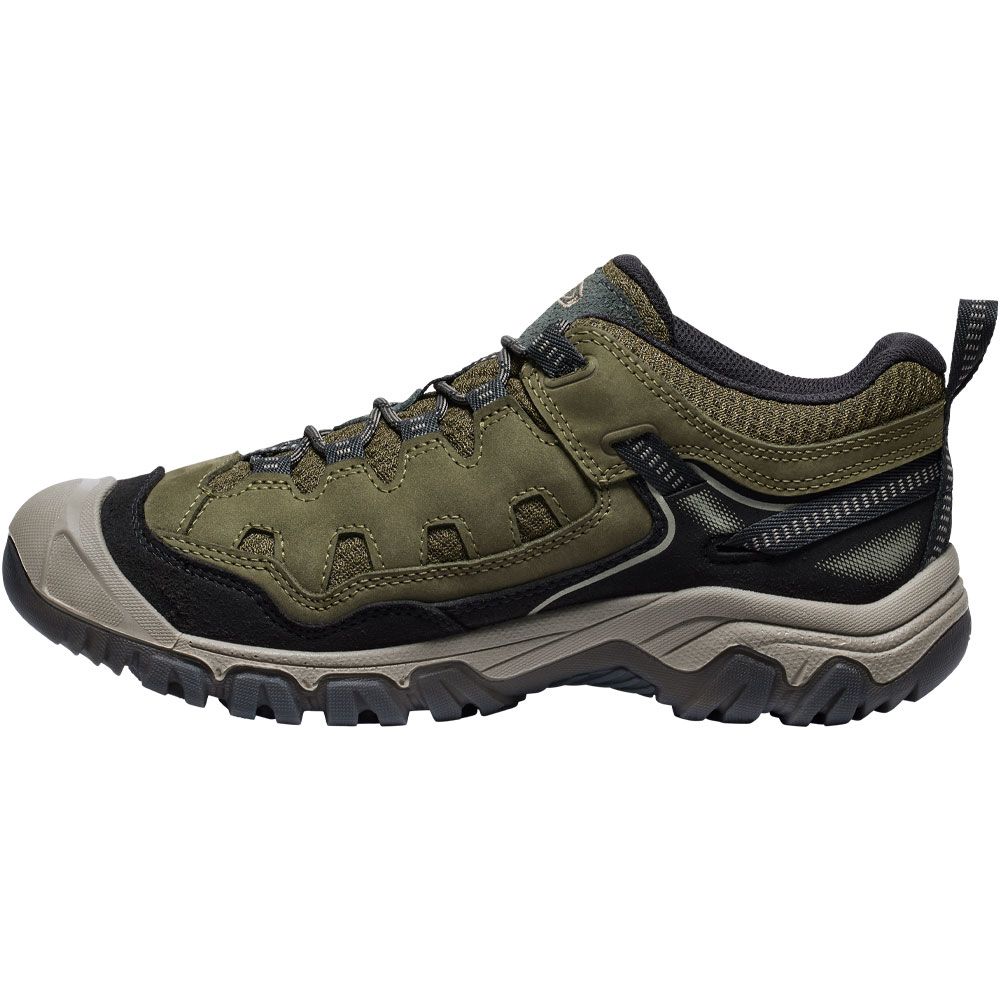 KEEN Targhee IV Vented Hiking Shoes - Mens Dark Olive Gold Flame Back View