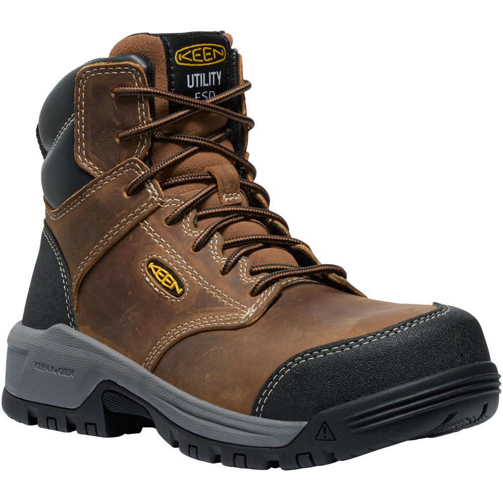 KEEN Utility Evanston 6" ESD Composite Toe Work Boots - Womens Bison Black