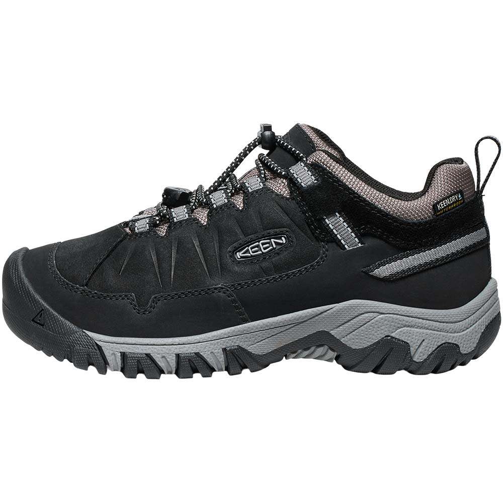 KEEN Targhee IV Big Kids Wp Hiking - Boys Black Steel Grey Back View