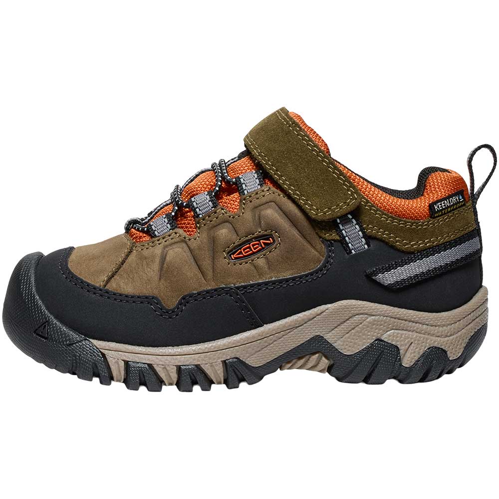 KEEN Targhee IV 1029614 Ltl Kids Wp Hiking - Boys Olive Gold Flame Back View