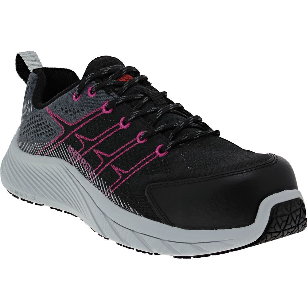 Merrell Work Moab Flight Composite Toe Work Shoes - Womens Black Fuchsia