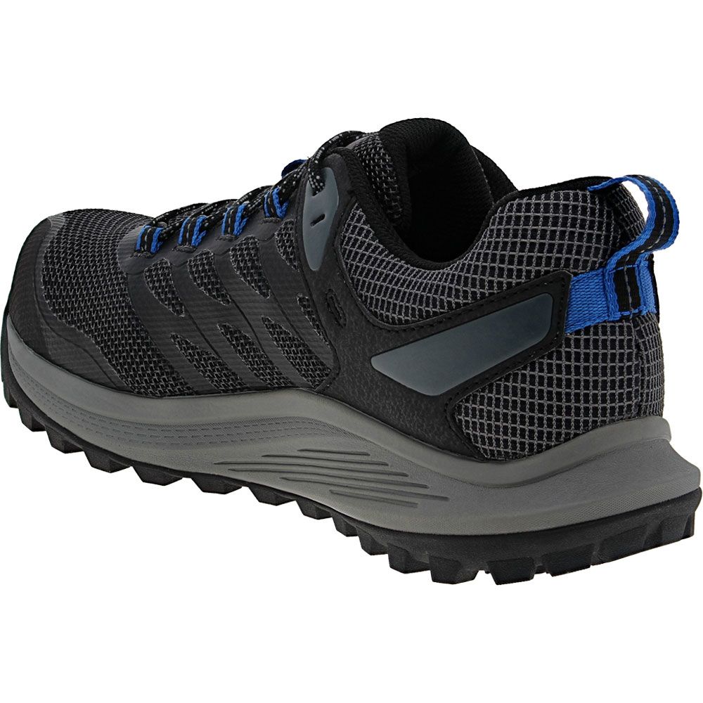 Merrell Work Nova Low Vent Composite Toe Work Shoes - Mens Black Blue Back View