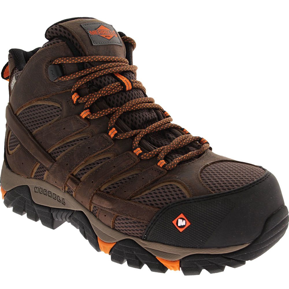 Merrell Work Moab Vertex Mid Composite Toe Work Boots - Mens Clay