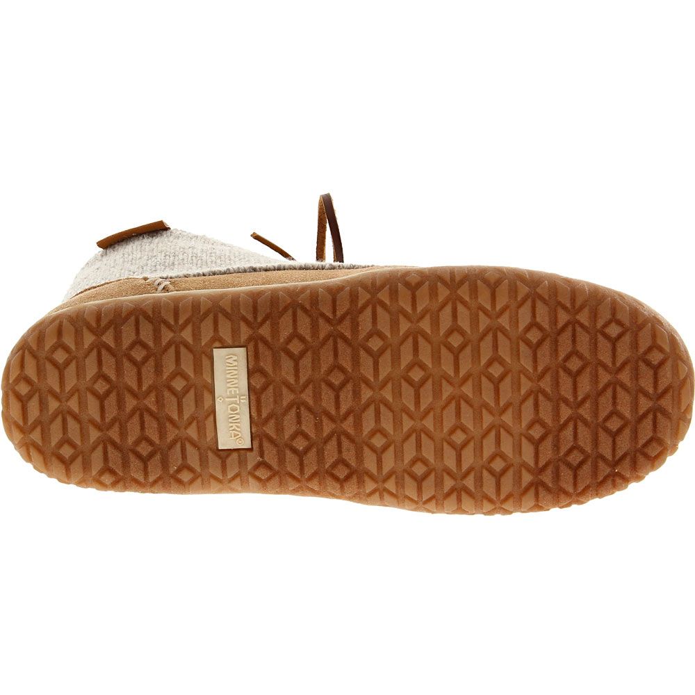 Minnetonka Torrey Slippers - Womens Tan Sole View