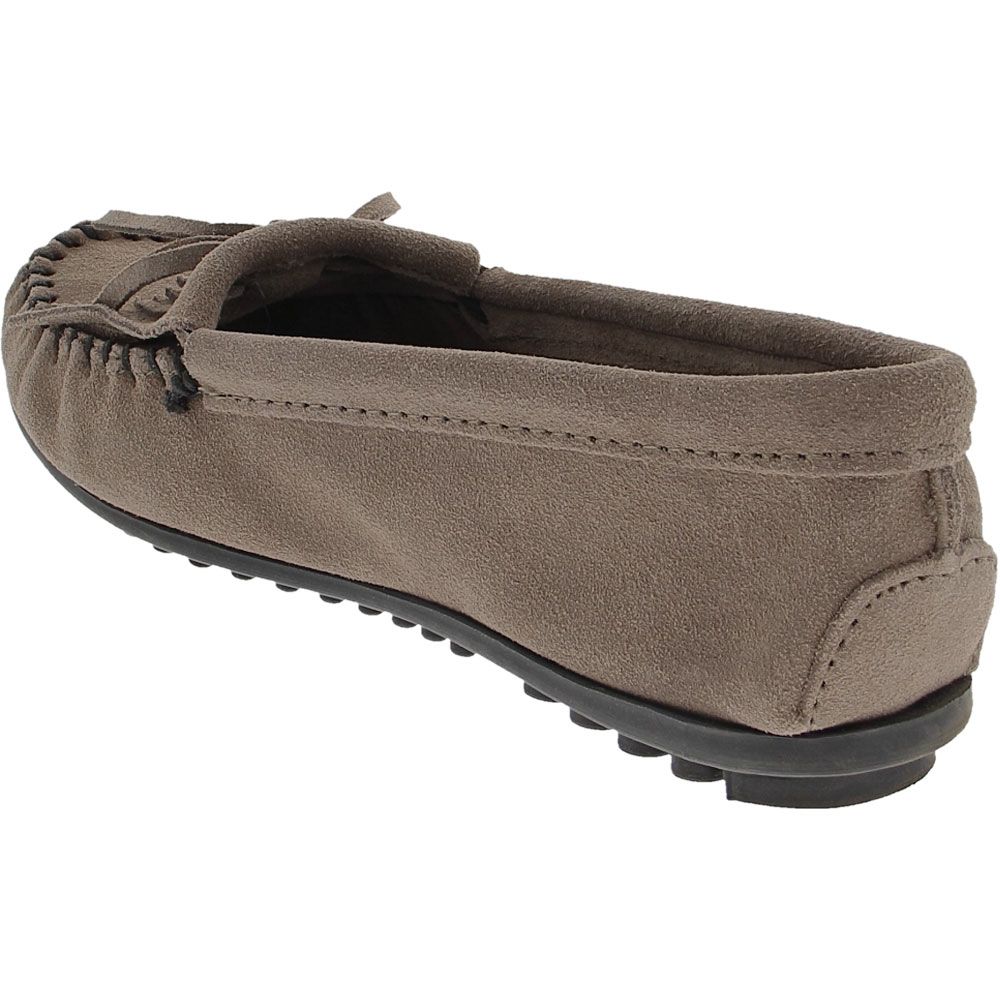 Minnetonka Kilty Slippers - Womens Grey Back View