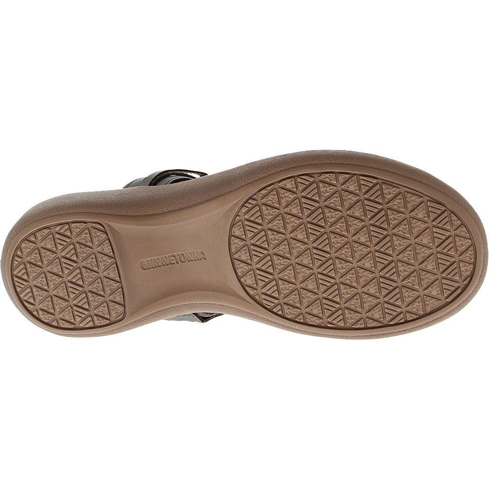 Minnetonka Brecca Flip Flops - Womens Pewter Sole View