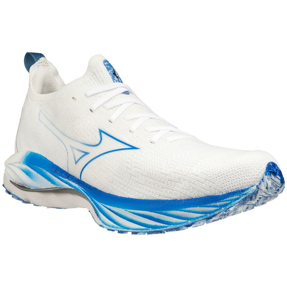 Mizuno Wave Neo Wind Running Shoes - Mens Undyed White Peace Blue