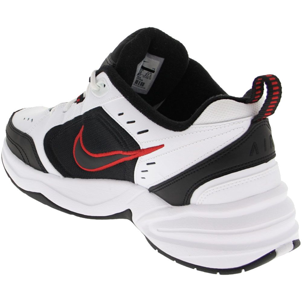 Nike Air Monarch IV Training Shoes - Mens White Black Varsity Red Back View