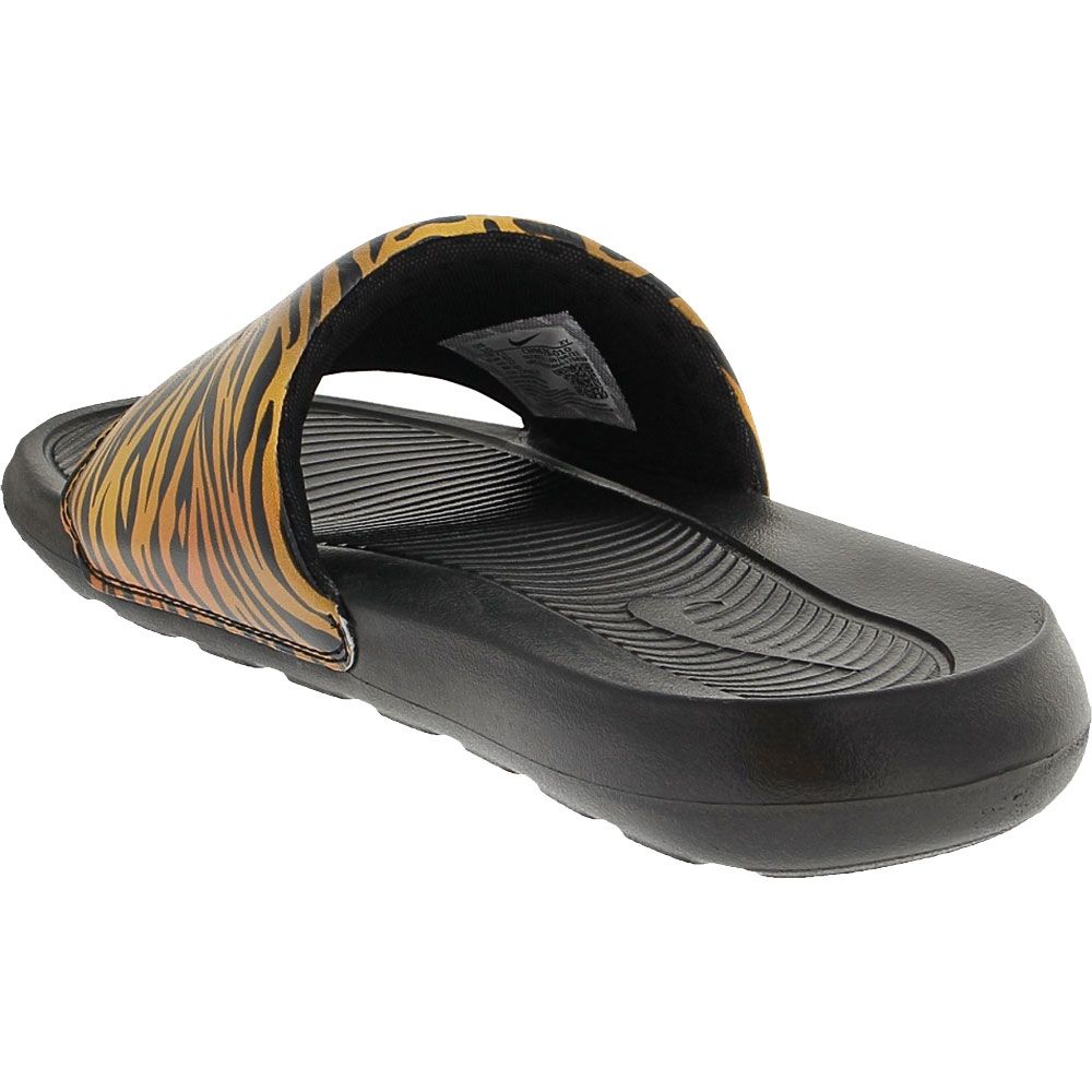 Nike Victori One Water Sandals - Womens Black Cheetah Print Back View