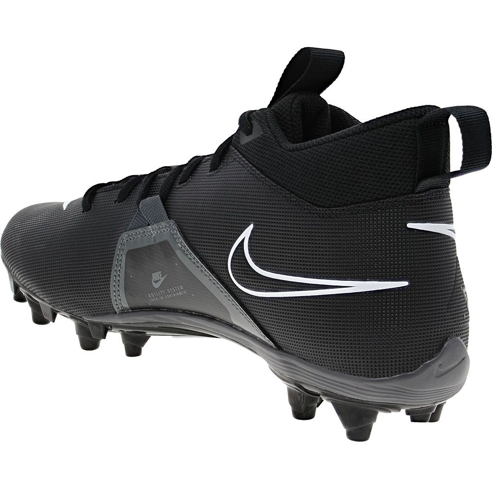 Nike Alpha Menace Varsity 3 Football Cleats - Mens Black Grey Back View