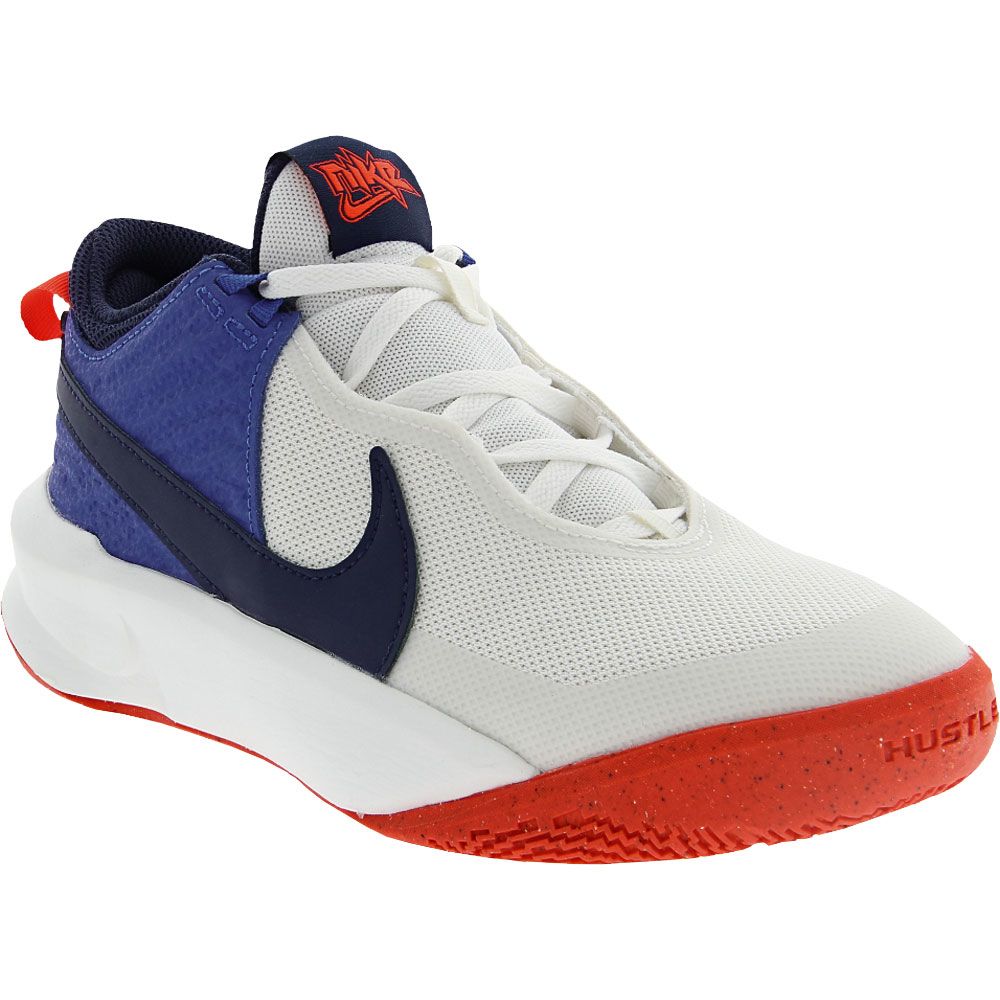 Nike Team Hustle D 10 Gs Basketball - Boys | Girls White Game Royal